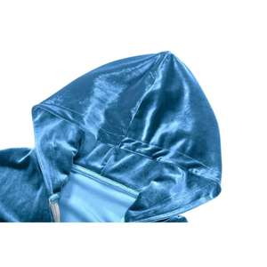 Ensemble de survêtement en velours pour homme avec logo personnalisé, hiver, deux pièces, veste à capuche zippée en velours doux, pantalon à taille élastique, vêtements de sport - Product Image 3