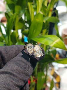 Anillo de Diamantes Toi Et Moi con Corte de Pera de Lujo en Oro Blanco, Elegante Joyería de Compromiso con Doble Piedra para Mujer, Diseño Personalizado Fino - Product Image 4