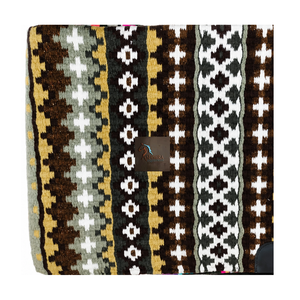 ASHMIRA EQUESTRIAN Tapis de selle Western Gris Marron Noir Blanc Motif Géométrique Mélange de Laine Contourné Couverture de Cheval avec Patch en Cuir - Product Image 2