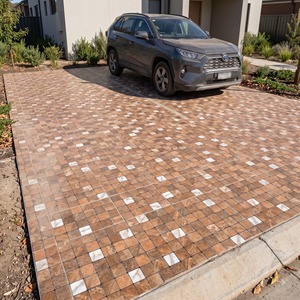 Carreaux de sol vitrifiés robustes 400x400mm 12mm, finition perforée, antidérapants pour extérieur, allées, jardins, couleurs 1516 - Product Image 5