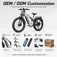 Vélo électrique à pneus larges 2000W à double moteur, 48V 25Ah, longue autonomie, suspension intégrale, tout-terrain, VTT, OEM ODM