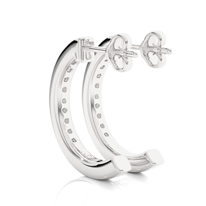 Premium <b>Gold</b> Plated Diamond <b>Huggie</b> Hoop Earrings Lab Grown Stones 18kt <b>Solid</b> <b>Gold</b> Elegant Daily Festive Wear for Wedding Party - Product Image 4