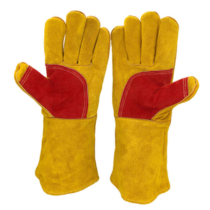 Direct Factory Supply <b>Red</b> Palm Wing Thumb Welding Work <b>Gloves</b> Best Quality Leather Custom Logo Welder Working <b>Gloves</b> - Product Image 4