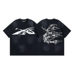 Ropa de Mujer de Alta Calidad, Lavada, con Efecto Desgastado, Tejido Digital, Estilo Vintage, de Secado Rápido, Transpirable, Informal, Unisex, de Algodón, Colección Americana 2025 - Product Image 3