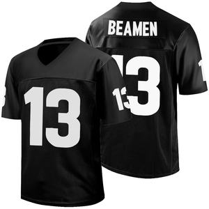 Camiseta de Fútbol Americano para Hombre, 100% Poliéster, Estampado por Transferencia de Calor, Logotipo Frontal en 3D, Cuello en V, Sin Mangas, Talla Grande - Product Image 4