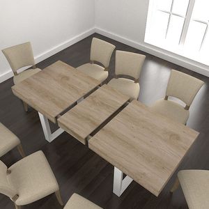 Tavolo da Pranzo in Legno Stile Fattoria Moderno, Estensibile da 6 a 10 Posti, Grande Tavolo da Cucina Espandibile per Comodità - Product Image 6