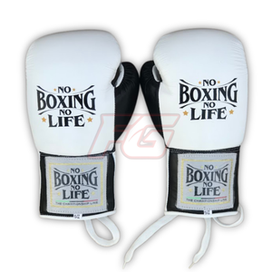 ถุงมือชกมวยแบบสั่งทำขายส่ง No Boxing No Life หนังวัวแท้ บุ 4 ชั้น ปิดแบบตีนตุ๊กแก สำหรับมืออาชีพ MMA - Product Image 2