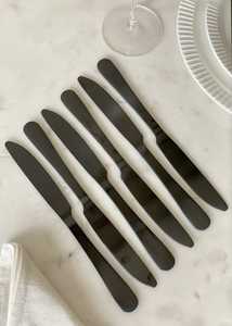 Premium Matte <b>Black</b> Stainless Steel Flatware Set Elegant Minimalist Metal Cutlery Knife Fork Spoon Durable Party Tableware - Product Image 2