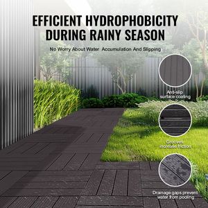 36-pack Interlocking Deck <b>Tiles</b> 11.6"x11.6" 36 Sq. ft Waterproof <b>Plastic</b> Outdoor Flooring for All Weather Patio Decking Decking - Product Image 4