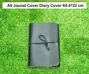 Couverture de carnet A5 en cuir de vache noir professionnel, étui pour carnet de notes en cuir véritable tanné de qualité supérieure, organiseurs de papeterie élégants - Product Image 2