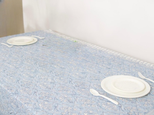 Indian Hand Block Printed <b>Tablecloth</b>, blue block print table cloths, floor length <b>rectangle</b> blue toile <b>tablecloth</b>, blue cover - Product Image 3