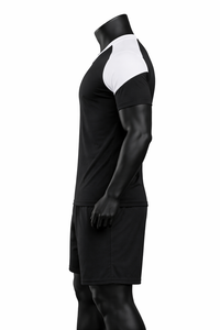 Conjunto de Uniforme de Fútbol Personalizado en Blanco y Negro para Hombre, Camiseta y Pantalones Cortos de Fútbol, Secado Rápido, Transpirable, 100% Poliéster, OEM, ODM - Product Image 4