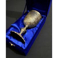 Nouveau gobelet à vin en laiton massif, coupe royale faite à la main, décor médiéval, calice gothique, vaisselle élégante et anti-fuite