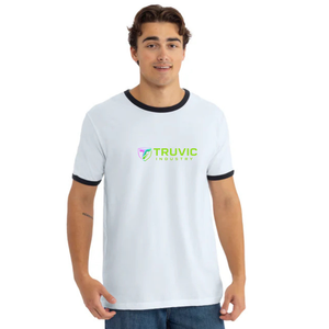 T-shirt décontracté pour homme en coton, col rond contrastant, manches courtes, doux et respirant, idéal pour le streetwear et la mode - Product Image 1