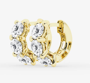 <b>Hoops</b> Earrings Diamond Earrings Gold and <b>Silver</b> Earrings Lab Grown Diamonds Earrings <b>Hoops</b> Fine Jewelry for Women - Product Image 2