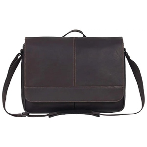 Bolso bandolera clásico de cuero suave para portátil, hecho con cuero de alta calidad, de secado rápido, con múltiples compartimentos, para unisex. - Product Image 1