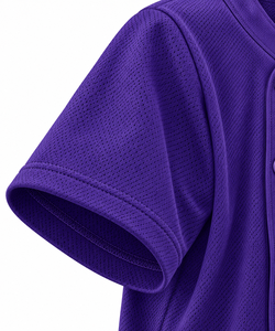 Maillot de football unisexe violet à col rond et manches courtes, en polyester respirant, coupe classique pour adulte, couleur unie, toutes saisons - Product Image 3