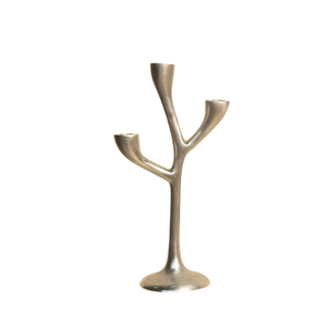 Elegante candelabro de alta calidad para decoración del hogar, portavelas con acabado dorado, hecho a mano en aluminio fundido, personalizado. - Product Image 1