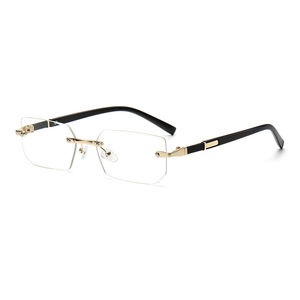 Lunettes de soleil rectangulaires sans monture Lmamba 1583 Classic Brand, métalliques, pour femmes et hommes, lunettes de soleil de créateur. - Product Image 6