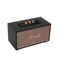 Altavoz XM-301 con Acabado de Madera Retro, Subwoofer de 10W con Bajos Potentes, Reproductor de Audio Vintage de Escritorio con Control de Perilla Metálica, Música para el Hogar