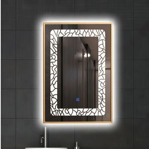 Miroir de maquillage LED floral Daystar Trade avec éclairage arrière, fixation murale, capteur tactile, design rectangulaire moderne - Product Image 3