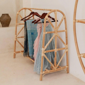 Best seller rattan display stand racks <b>for</b> baby clothing boutique store shops handmade natural clothes rack - Product Image 2