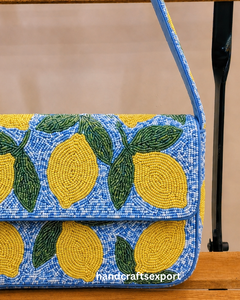 Sac à bandoulière de luxe fait main en perles de citron pour femmes, exportations d'artisanat |   Écologique, léger, sûr, personnalisable, design - Product Image 3