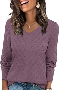 Pulls pour femmes, col en V, tricot décontracté, manches longues, hauts légers, vêtements pull-over, tenues de mode automne 2026 - Product Image 2