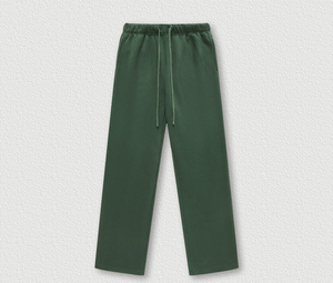 Pantalones de Felpa Rosa de Pierna Recta con Cordón Ajustable, Casuales, Largos, de Color Sólido, Cintura Media, Corte Regular, Tejido de Punto - Product Image 5