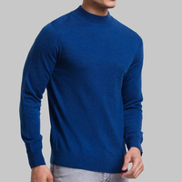 Kaos Pria Ukuran Besar Mock Neck 100% Katun Fleece, Rajutan Ringan, Bahan Bernapas Anti Kusut untuk Layering (Pesanan Grosir)