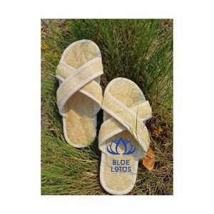 รองเท้าแตะอาบน้ำใยบวบ BEST CHOICE 2026 รองเท้าแตะใยพืชระบายอากาศได้ดี สำหรับการขัดผิวและใช้ในสปา - Product Image 1