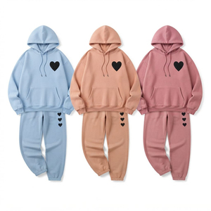 Custom Cotton Women's Tracksuit Hooded And Jogger <b>Set</b> Oversized Casual Hoodie Drop Shoulder Custom <b>Embroidery</b> Two Piece <b>Set</b> - Product Image 5