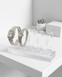 Premium Acrylic Transparent Freestanding Classic for Customized Watch Display Stand Easy Assembly <b>Corner</b> Shelf Watches - Product Image 5