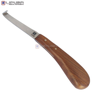 Hoof <b>Knife</b> <b>Sharpener</b> Farrier 22cm Hoof Trimming <b>Knife</b> Wooden Handle Blade Simple Left Hand Hoof <b>Knife</b> Horses Veterinary - Product Image 1