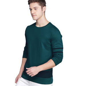 T-shirt homme en coton bio 100% coton, coupe slim, anti-plis, col rond, imprimé personnalisé, manches longues - Product Image 2