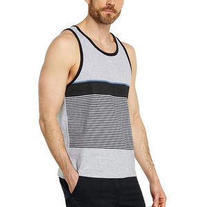 Quick Dry Breathable Knitted Casual Cotton Sports Men's Tank Top-High Quality Plus Size Private Label with SAND WASH Finish - Product Image 1