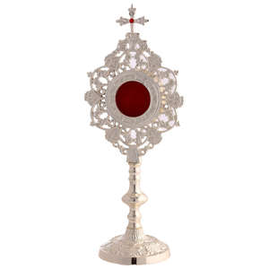 Monstrancia de Latón para Culto Espiritual, Monstrancia Real de Latón, Monstrancia Decorativa para Oración en Capilla e Interior de Iglesia Sagrada - Product Image 4