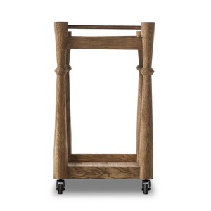 Carrito de Bar de Madera de Teca Premium con Cajones, Carrito de Servicio Rodante Clásico para Restaurante, Hotel y Muebles de Interior de Lujo - Product Image 3