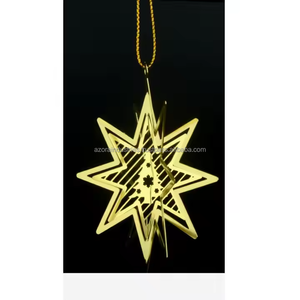 Adornos personalizados para árboles de Navidad Grabado de acero inoxidable Grabado de metal Decoraciones colgantes de Navidad - Product Image 2