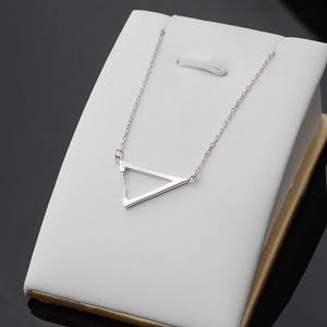 Collier en argent S925 avec perle triangulaire traversante, plateau vide pour 5-6 perles, accessoires tendance pour bricolage, pendentifs de mode - Product Image 5