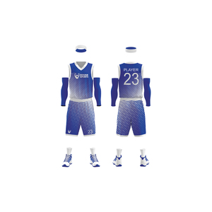 Uniforme de baloncesto personalizado en azul real y blanco con degradado de tonos medios, conjunto deportivo para equipos atléticos. - Product Image 1