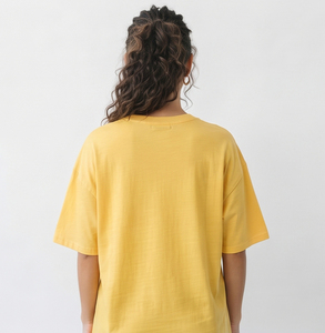 T-shirt Henley imprimé éco-responsable pour femme, style streetwear, décontracté, mélange polyester/coton, manches courtes boutonnées, épaules tombantes - Product Image 4