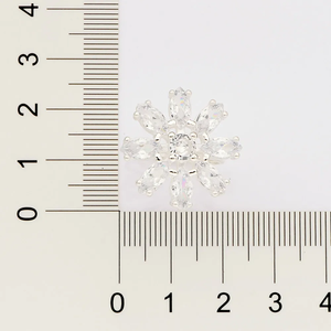 Bague Cocktail en Forme de Fleur pour Femme, Plaqué Argent 925, Zircon Cubique Taille Marquise, Sertissage à Griffes, Style Glamour Mariage - Product Image 2
