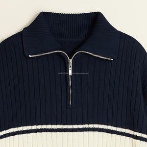 Wholesale Custom Logo Design OEM ODM Long Sleeve <b>Polo</b> <b>Neck</b> Cable Brown Men's Acrylic Knitted Quick Dry Breathable Winter - Product Image 5