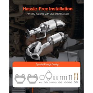 Set di 2 Convertitori Catalitici Anteriori per Jeep Wrangler 3.6L V6 2012-2017, Compatibili con OE 641511, in Acciaio Inox - Product Image 6