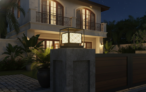 Decorative Outdoor Solar Pillar <b>Light</b> for Villa Garden Hotel Resort Post Lamp <b>Wireless</b> Waterproof Decor AC220v IP65 - Product Image 2
