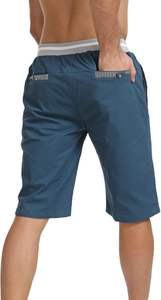 Pantalones Cortos de Hombre, Casuales, Corte Clásico, de Algodón, para Verano y Playa, con Cintura Elástica y Bolsillos - Product Image 6
