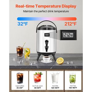 Dispenser per Bevande in Acciaio Inox Isolato da 6L/1,5 Galloni con Display della Temperatura, Erogatore Termico per Bevande Calde e Fredde - Product Image 2