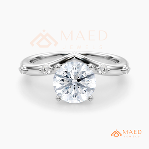 925 Sterling <b>Silver</b> Round Moissanite <b>Solitaire</b> <b>Ring</b> Lab Grown Diamond Bridal Jewelry Women USA Luxury Gift - Product Image 6