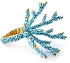 Anillo para Servilletas de Coral con Cuentas Color Verde Azulado, Estilo Artesanal Moderno, Decoración Náutica de Lujo para Mesa, Porta Servilletas Decorativo para Banquetes - Product Image 3